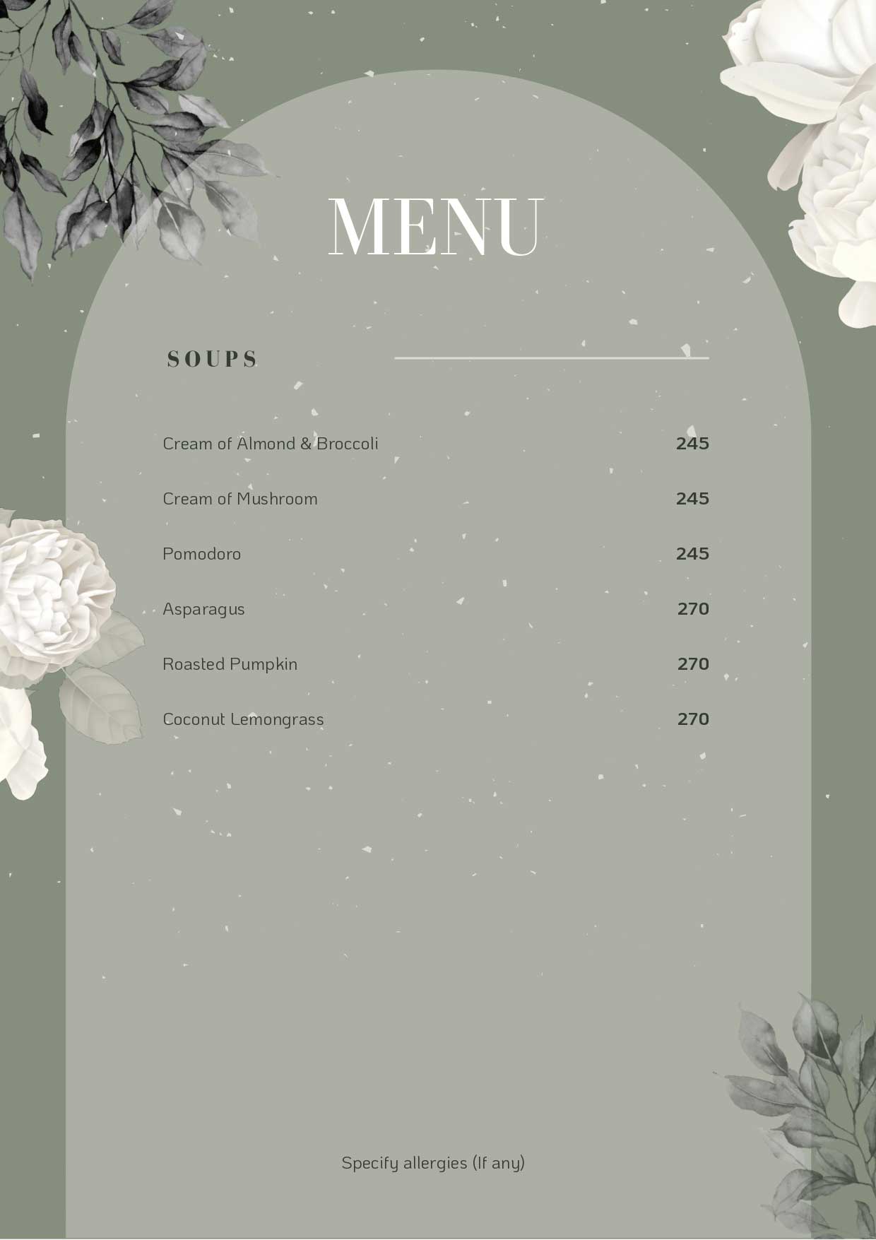 Venezia | Menu